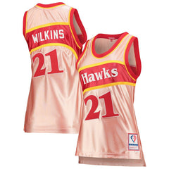 Pink Dominique Wilkins Atlanta Hawks Women's 75th Anniversary Rose Gold 1986 Swingman Jersey | NBA