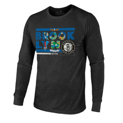 Black Brooklyn Nets Majestic Threads City and State Tri-Blend Long Sleeve T-Shirt | NBA