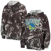 Black Golden State Warriors Majestic Threads Women's Burble Tie-Dye Tri-Blend Pullover Hoodie sale | NBA