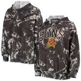 Black Phoenix Suns Majestic Threads Women's Burble Tie-Dye Tri-Blend Pullover Hoodie | NBA