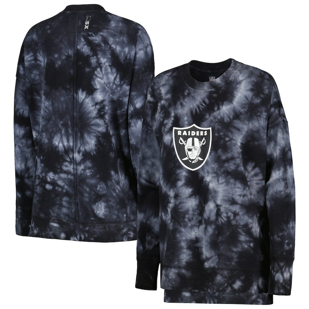 Las Vegas Raiders MSX by Michael Strahan Women's Bailey Tie-Dye Pullover Sweatshirt | NFL New