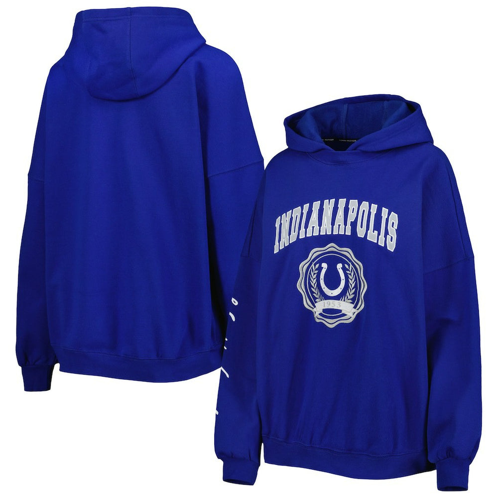 Indianapolis Colts Tommy Hilfiger Women's Becca Drop Shoulder Pullover Hoodie | NFL Outlet