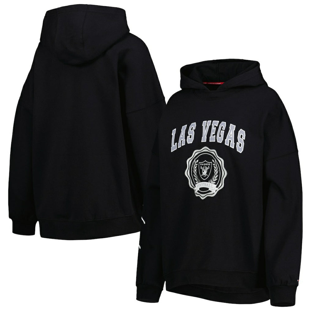 Las Vegas Raiders Tommy Hilfiger Women's Becca Drop Shoulder Pullover Hoodie | NFL US