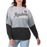 Las Vegas Raiders Touch Women's Outfield Deep V-Back Waist Length Pullover Sweatshirt | NFL New
