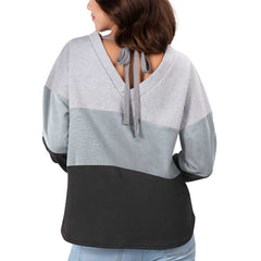 Las Vegas Raiders Touch Women's Outfield Deep V-Back Waist Length Pullover Sweatshirt | NFL New