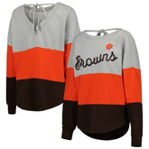 Cleveland Browns Touch Women's Outfield Deep V-Back Waist Length Pullover Sweatshirt | NFL Near me