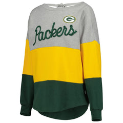 Green Bay Packers Touch Women's Outfield Deep V-Back Waist Length Pullover Sweatshirt | NFL On sale