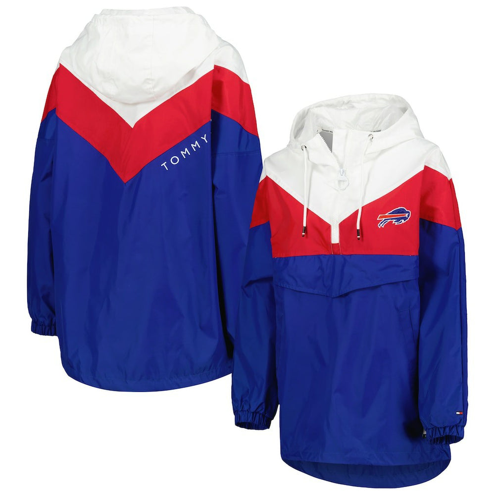 Buffalo Bills Tommy Hilfiger Women's Staci Half-Zip Hoodie Windbreaker Jacket | NFL On sale