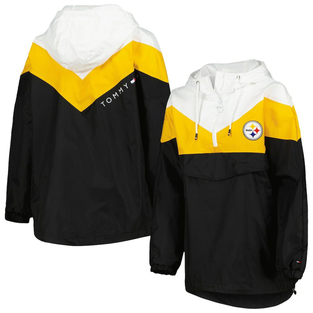 Pittsburgh Steelers Tommy Hilfiger Women's Staci Half-Zip Hoodie Windbreaker Jacket | NFL Discount