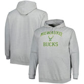 Heathered Gray Milwaukee Bucks Big & Tall Heart & Soul Pullover Hoodie | NBA