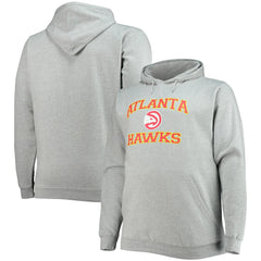 Heathered Gray Atlanta Hawks Big & Tall Heart & Soul Pullover Hoodie | NBA