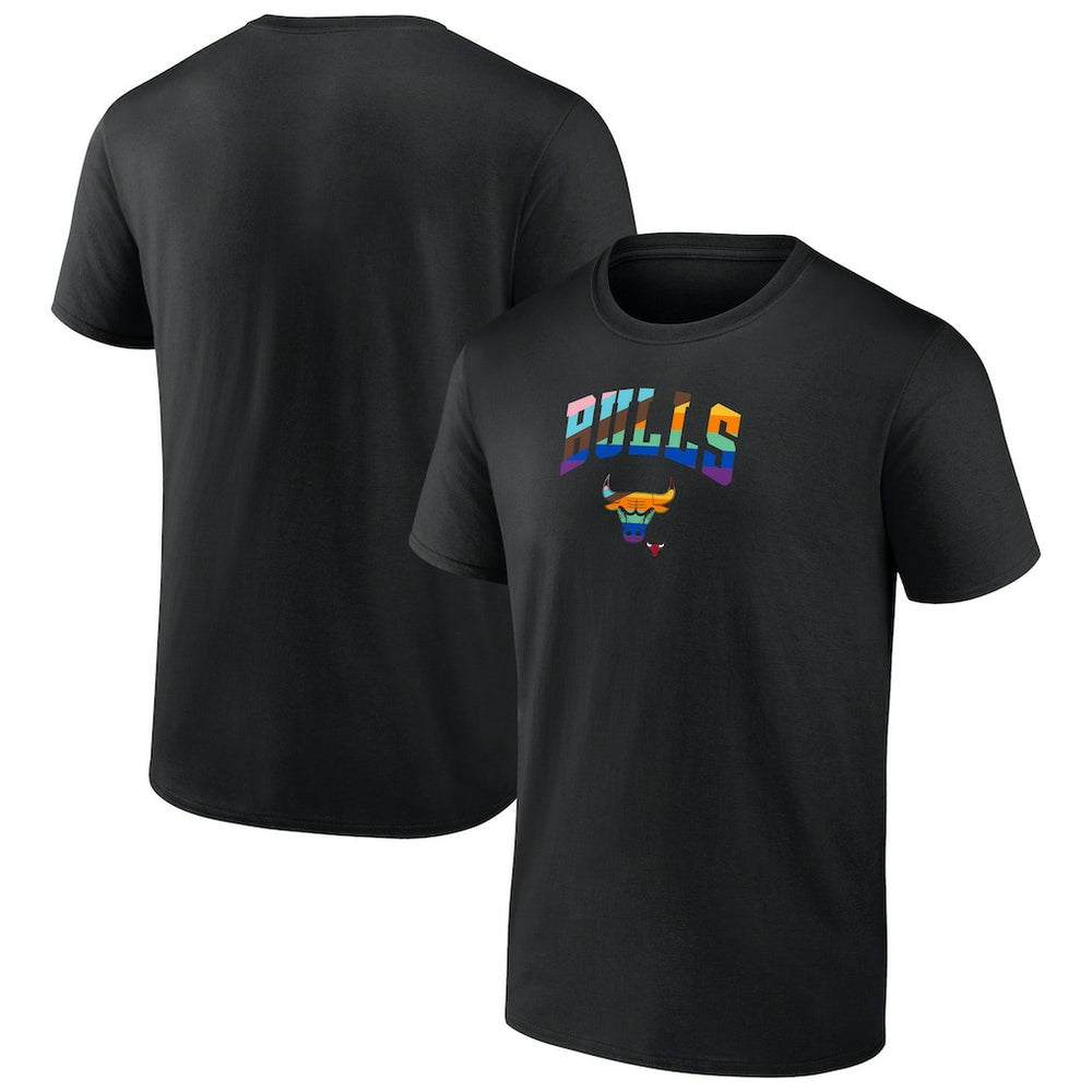 Black Chicago Bulls Logo Pride T-Shirt sale | NBA