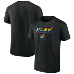 Black Miami Heat Logo Pride T-Shirt | NBA