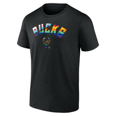 Black Milwaukee Bucks Pride T-Shirt | NBA