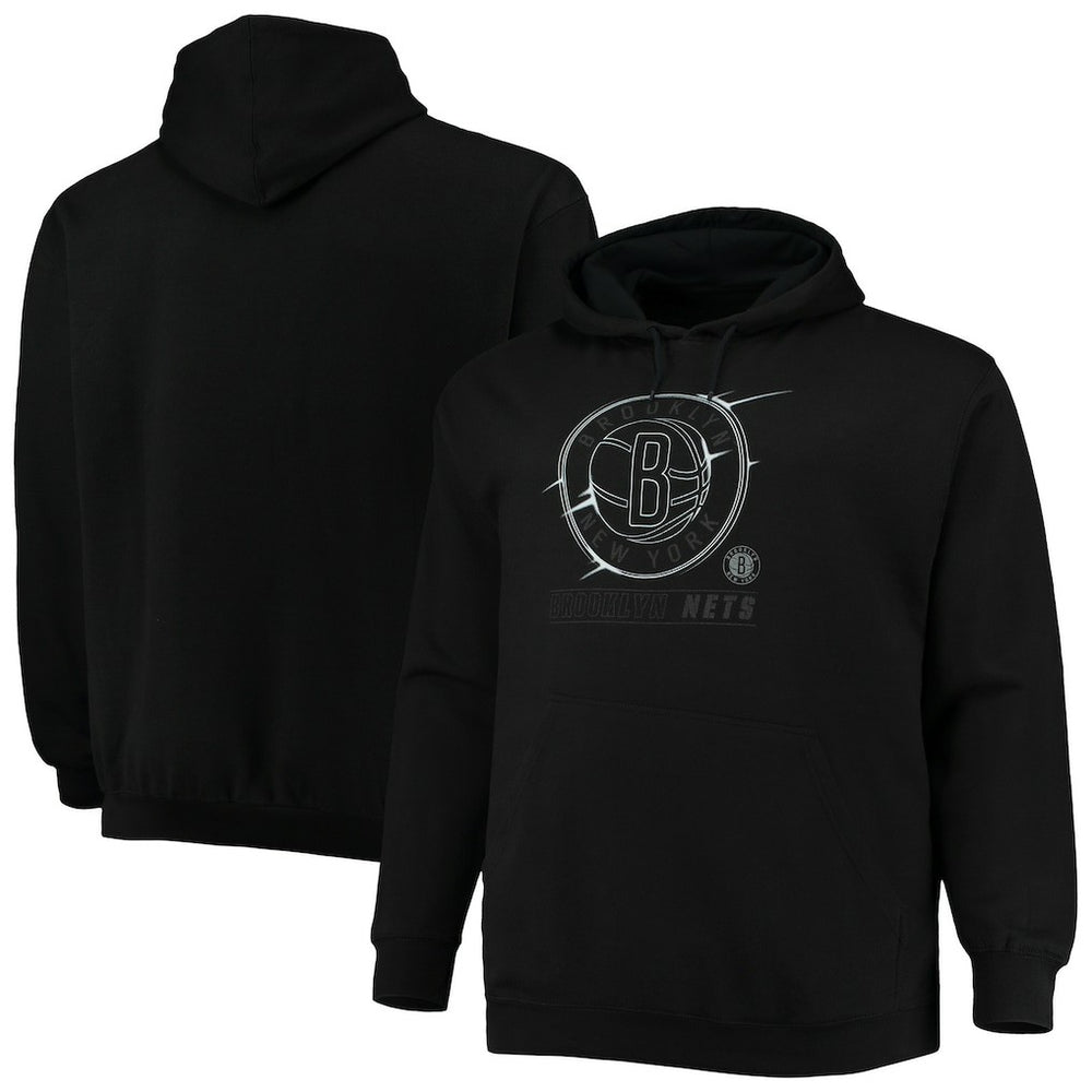 Black Brooklyn Nets Big & Tall Pop Pullover Hoodie | NBA