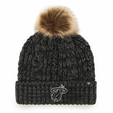 Black Miami Heat '47 Women's Meeko Cuffed Knit Hat with Pom | NBA