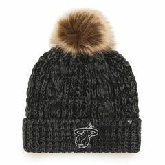 Black Miami Heat '47 Women's Meeko Cuffed Knit Hat with Pom | NBA