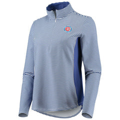 Chicago Cubs Tommy Bahama Women's Aubrey Stripe Block IslandZone Half-Zip Jacket - MLB Jackets