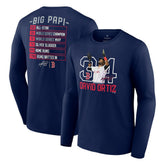 David Ortiz Boston Red Sox Fanatics Stats Resume Long Sleeve T-Shirt - MLB T-shirts