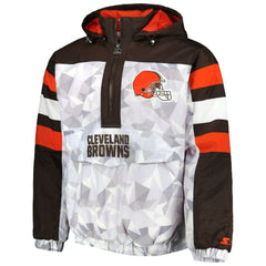 Cleveland Browns Starter Thursday Night Gridiron Raglan Half-Zip Hooded Jacket | NFL Outlet