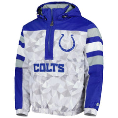 Indianapolis Colts Starter Thursday Night Gridiron Raglan Half-Zip Hooded Jacket | NFL Discount