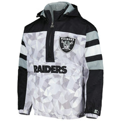 Las Vegas Raiders Starter Thursday Night Gridiron Raglan Half-Zip Hooded Jacket | NFL Near me
