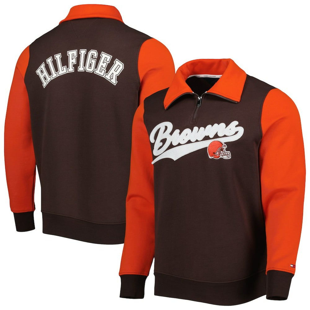 Cleveland Browns Tommy Hilfiger Aiden Quarter-Zip Sweatshirt | NFL New