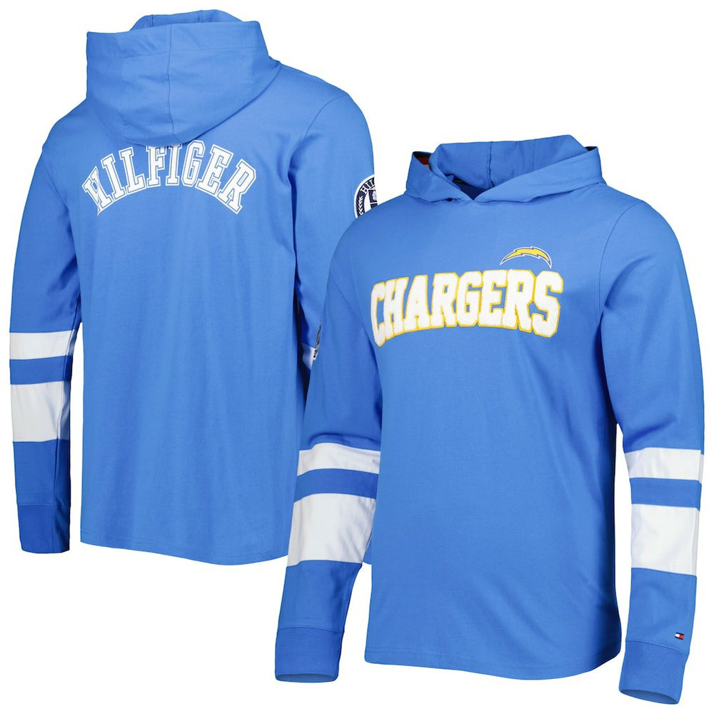 Los Angeles Chargers Tommy Hilfiger Alex Long Sleeve Hoodie T-Shirt | NFL Discount
