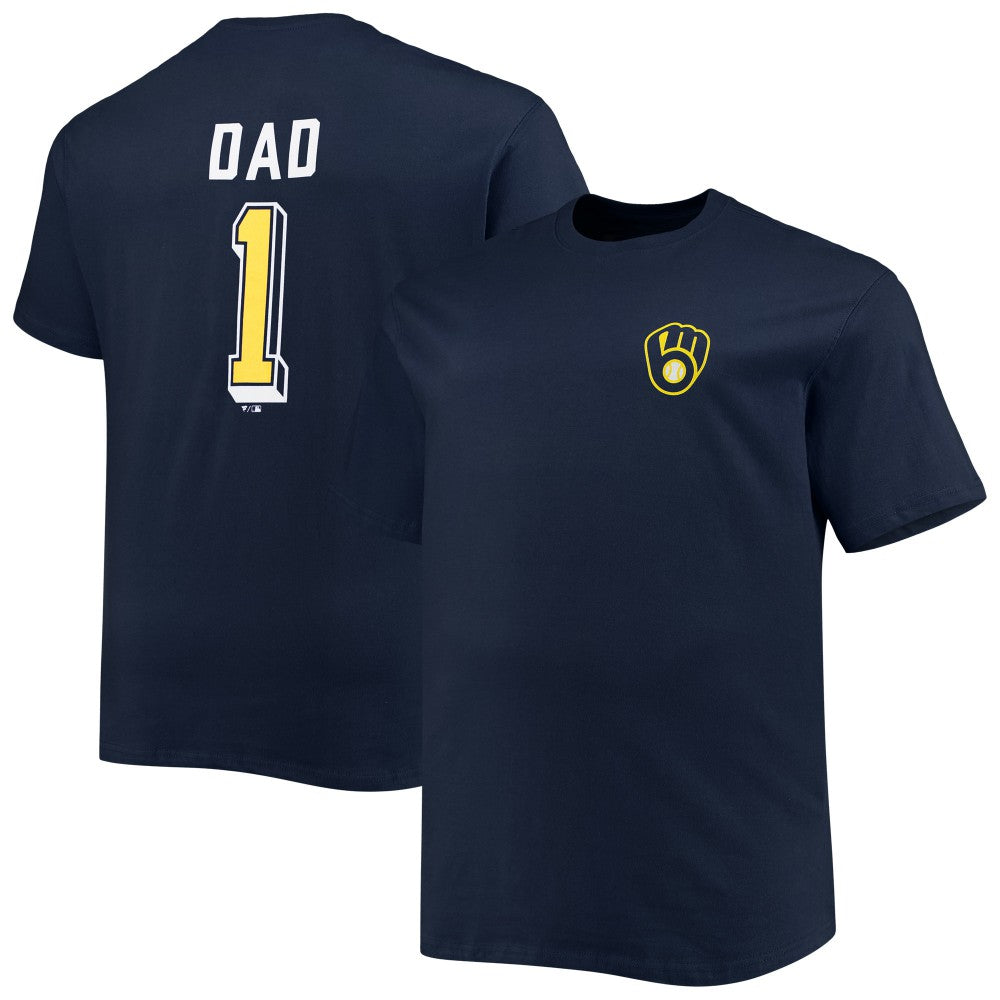 Milwaukee Brewers Big & Tall Father's Day #1 Dad T-Shirt - MLB T-shirts