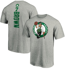 Heathered Gray Jaylen Brown Boston Celtics Playmaker Name & Number T-Shirt | NBA