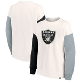 Las Vegas Raiders Women's Colorblock Primary Logo Pullover Sweatshirt | NFL Outlet