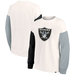 Las Vegas Raiders Women's Colorblock Primary Logo Pullover Sweatshirt | NFL Outlet