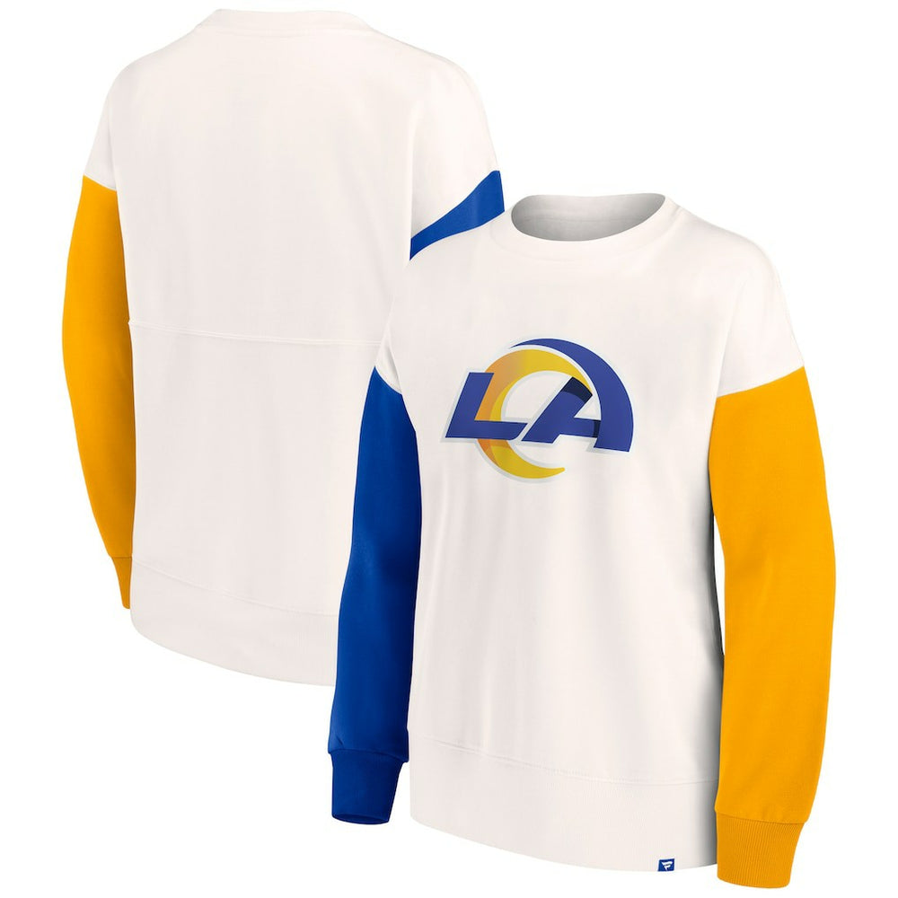 Los Angeles Rams Women's Colorblock Primary Logo Pullover Sweatshirt | NFL Online