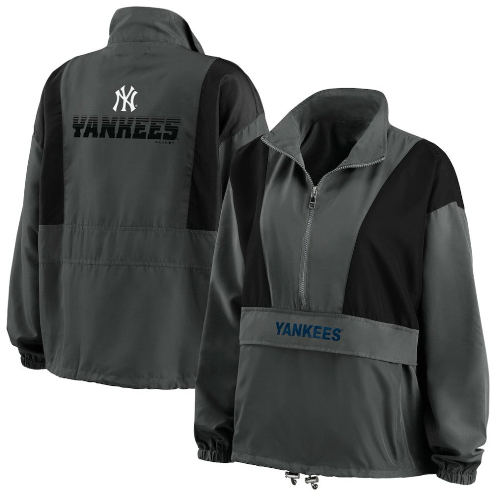 New York Yankees WEAR by Erin Andrews Women's Packable Half-Zip Jacket - MLB Jackets