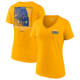 Gold Golden State Warriors Women's 2022 Western Conference Champions Balanced Attack Roster V-Neck T-Shirt sale | NBA