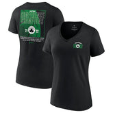 Black Boston Celtics Women's 2022 Eastern Conference Champions Balanced Attack Roster V-Neck T-Shirt | NBA