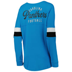 Carolina Panthers Women's Athletic Varsity Lace-Up Lightweight Long Sleeve T-Shirt | NFL Outlet