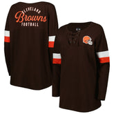 Cleveland Browns Women's Athletic Varsity Lace-Up Lightweight Long Sleeve T-Shirt | NFL Near me