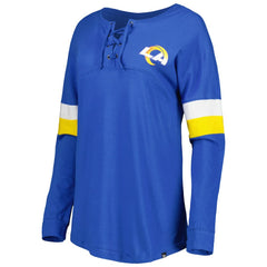 Los Angeles Rams Women's Athletic Varsity Lace-Up Lightweight Long Sleeve T-Shirt | NFL Outlet