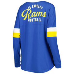 Los Angeles Rams Women's Athletic Varsity Lace-Up Lightweight Long Sleeve T-Shirt | NFL Outlet