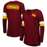 Washington Commanders Women's Athletic Varsity Lace-Up Lightweight Long Sleeve T-Shirt | NFL New