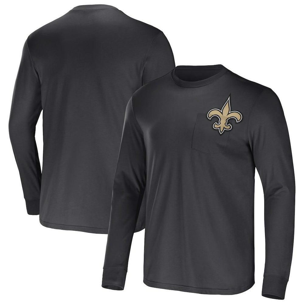 New Orleans Saints NFL x Darius Rucker Collection Team Long Sleeve Pocket T-Shirt | NFL Hot