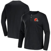 Cleveland Browns NFL x Darius Rucker Collection Slub Jersey Henley Long Sleeve T-Shirt | NFL Outlet