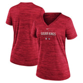 Miami Marlins Nike Women's City Connect Velocity Practice Performance V-Neck T-Shirt - MLB T-shirts