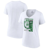 White Boston Celtics Women's 2022 Eastern Conference Champions Plus Size Locker Room V-Neck T-Shirt | NBA
