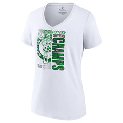 White Boston Celtics Women's 2022 Eastern Conference Champions Plus Size Locker Room V-Neck T-Shirt | NBA