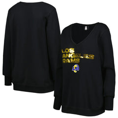 Los Angeles Rams Cuce Women's Sequin Logo V-Neck Pullover Sweatshirt | NFL Sale
