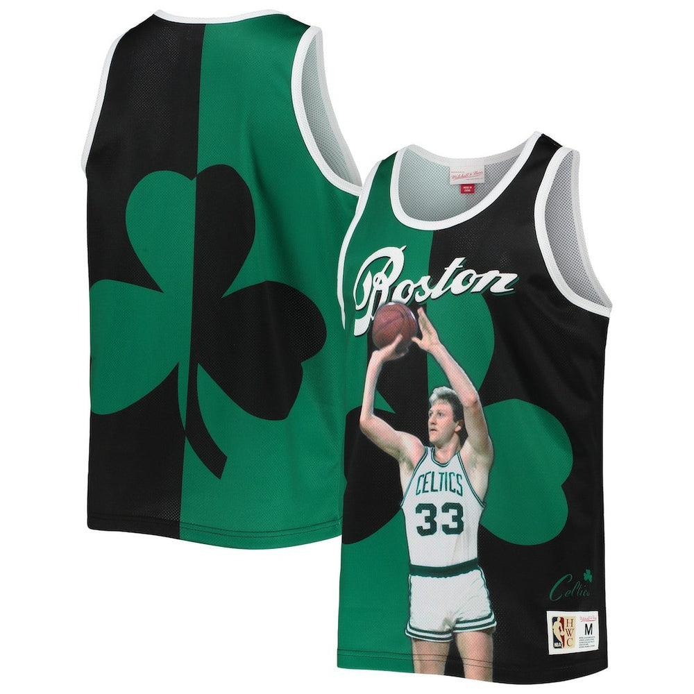 Kelly Green/Black Larry Bird Boston Celtics Sublimated Player Tank Top | NBA