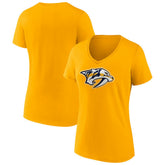 Nashville Predators Fanatics Women's Primary Logo Team V-Neck T-Shirt - NHL T-shirts