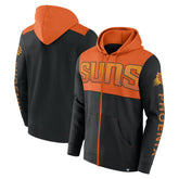 Black/Orange Phoenix Suns Skyhook Colorblock Full-Zip Hoodie | NBA